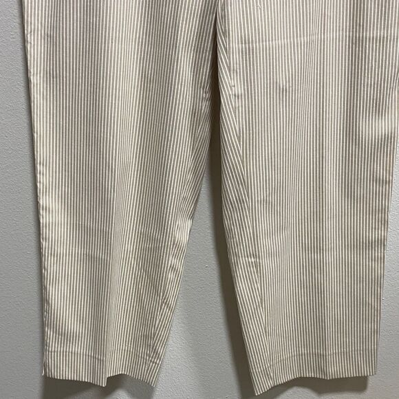 Calvin Klein NWT Tan Pinstripe Cropped Pants Size 12 with Belt - Picture 7 of 14